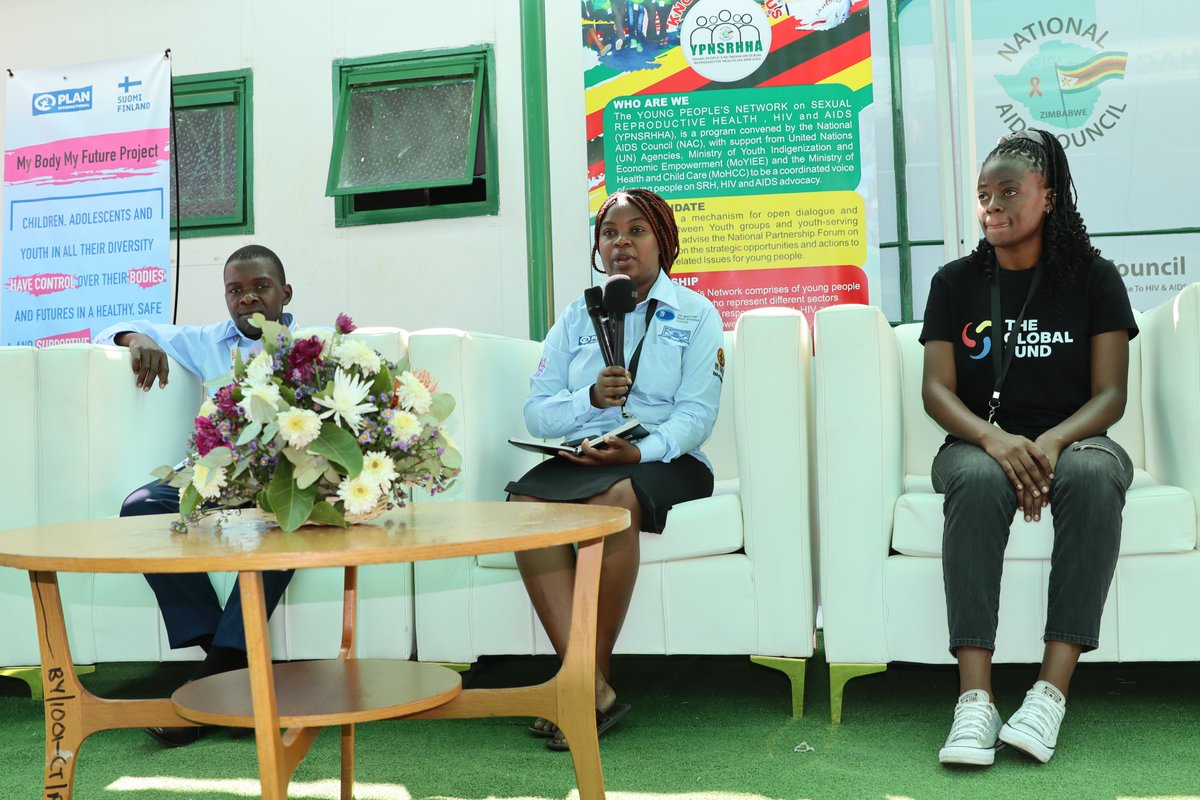 #HappeningNow. @PlanZimbabwe's Project Facilitator Nomzamo Ncube talks of the My Body My Future Project at the ongoing #ZITF2024 Youth Indaba hosted by @naczim. The Youth Indaba at the #NACPAVILLION is focusing on the intersectionality of climate change and #SRHR. #MBMF