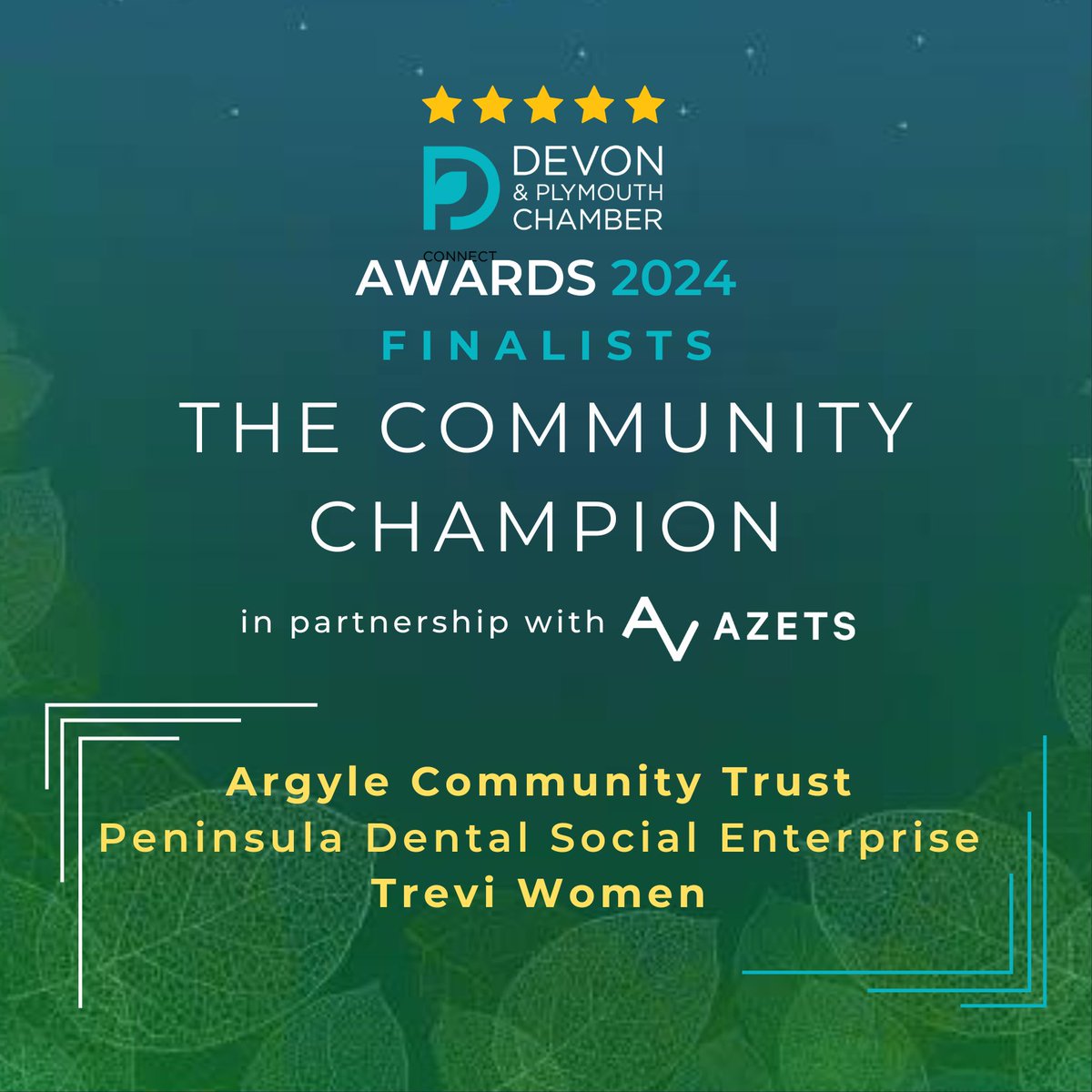 Congratulations to our #DPCCAwards finalists for The Community Champion, in partnership with @AzetsUK 🎉 ⭐️ @ArgyleTrust ⭐️ @PenDentalSE ⭐️ @TreviWomen See all our finalists here >>> bit.ly/49poJW5 #connectgrowsucceed #peopleplanetpurpose