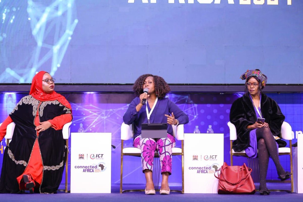 This is what it looks like to be killing the game. By that we mean sharing the stage with talented colleagues committed to sustainable and inclusive development efforts. For us, that's at the intersection of tech and #cleanenergy ⚡<>👩‍💻 #LetsChangeEnergy #GirlsinICT