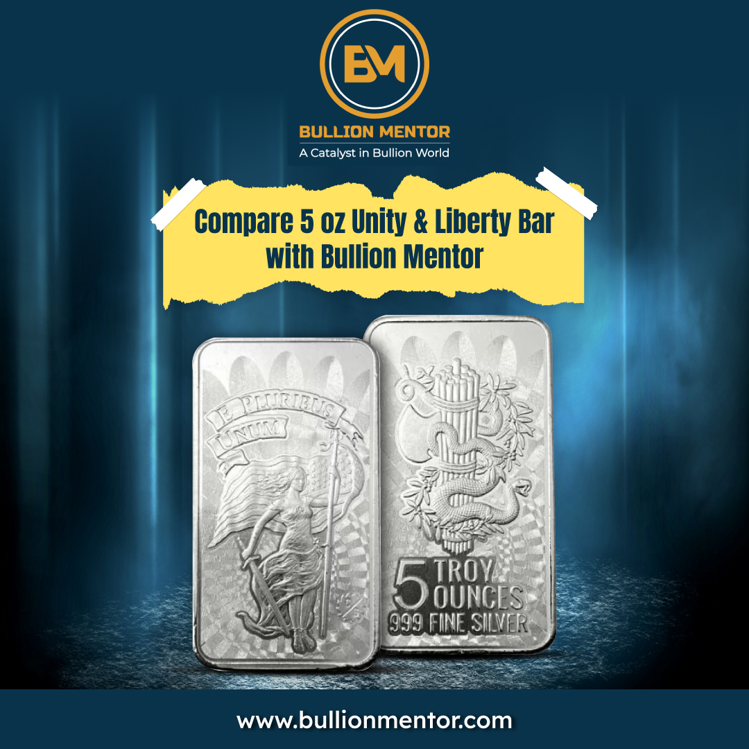 Navigate your investment journey wisely! Compare 5 oz Unity & Liberty Bar with Bullion Mentor 📈💰

Compare : bullionmentor.com/silver-5-oz-un…

 #BullionMentor #SmartInvesting #GoldComparison #InvestmentTools #EmpowerYourChoices #FinancialWisdom #MakeInformedDecisions