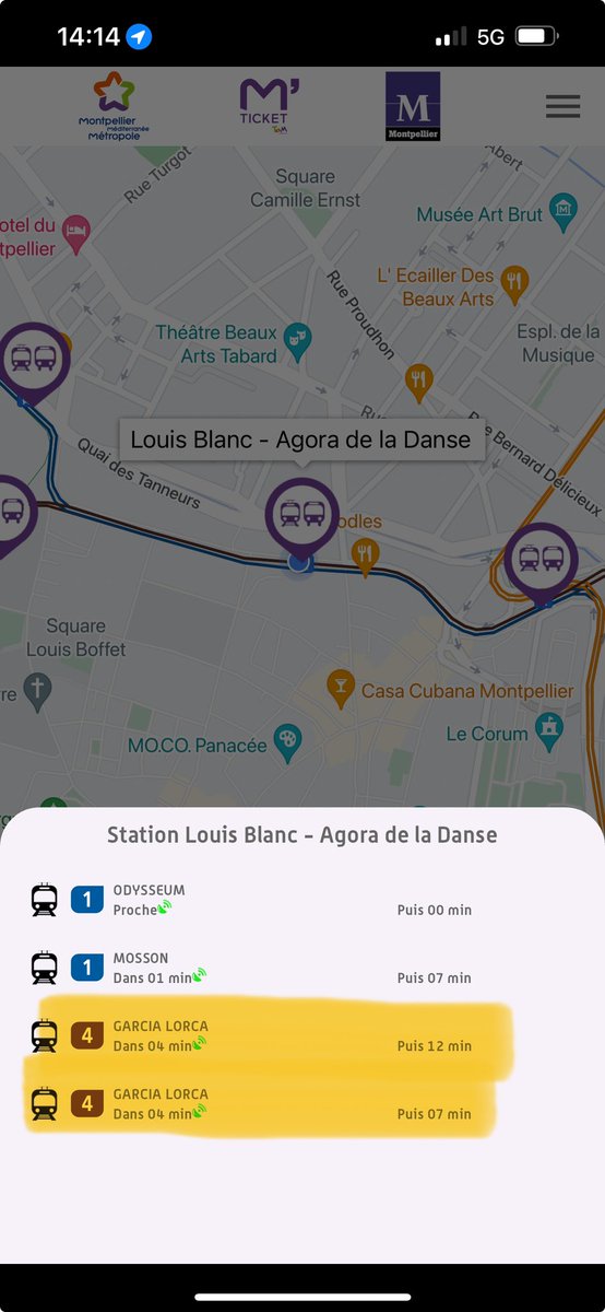 Bonjour @TaMVoyages comment faire la différence entre la ligne 4A et 4B à un arrêt sur l’application MobileTicket ?