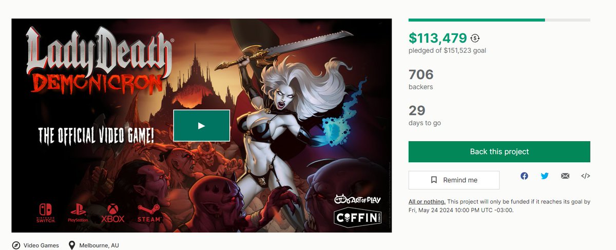 🎉In 6 hours our campaign got 70% funded! 🎉

Thank you so much to everyone supporting and believing in our work!❤️‍🔥

With your help, we will create the best experience ever for all Lady Death fans!
🙏Thank you!!🙏
#beatemup #ladydeath #indiegame #gaming #comicbookart