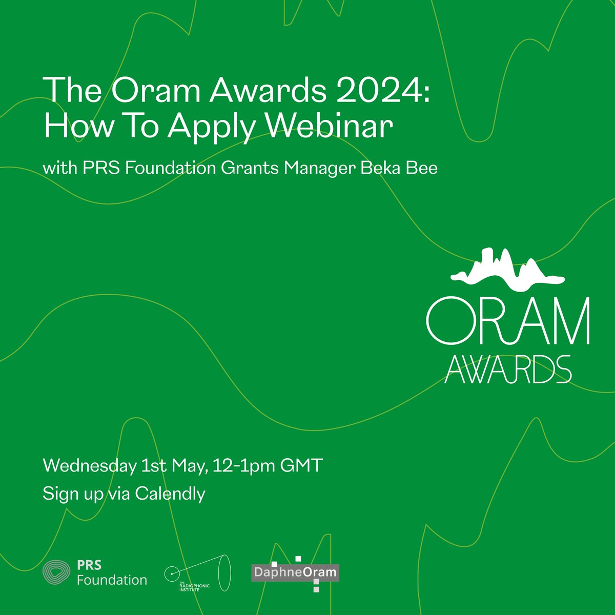 Join @PRSFoundation Grants Manager Beka Bee for this free online webinar for The Oram Awards 2024, covering top tips, a walkthrough of the application form and a live Q&A. Wednesday, May 1st - 12 - 1 pm BST Sign up via the link below: shorturl.at/cqASZ