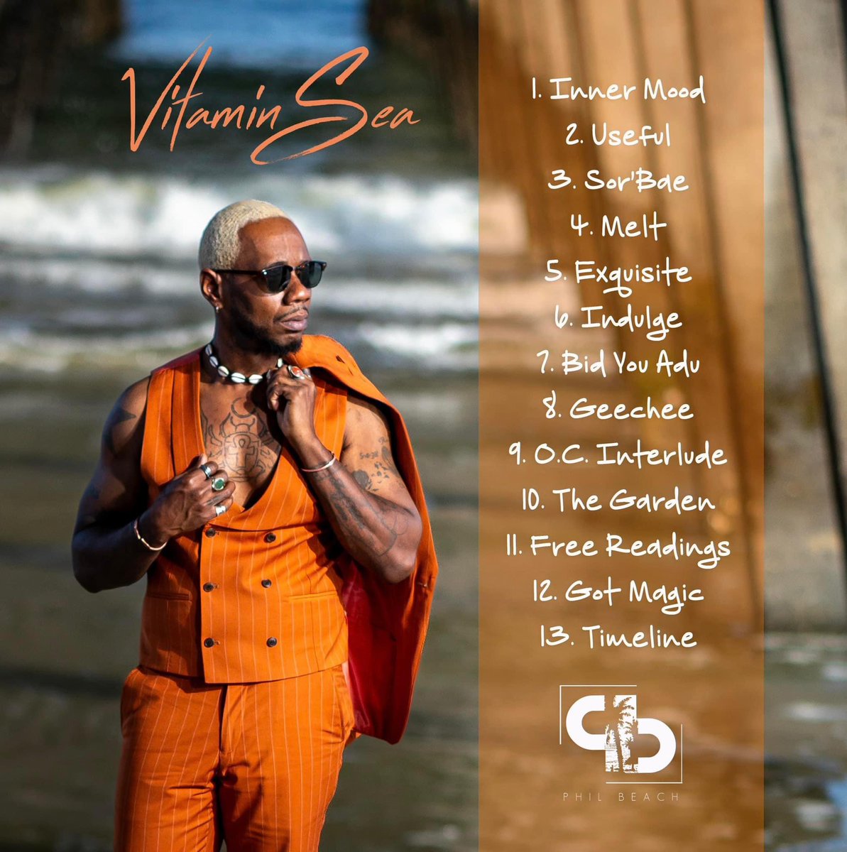 I need y’all to check out my artist @itsphilbeach new album that just dropped #VitaminSea dope project from front to back! If you looking for a grown & sexy vibe this is it ♠️🌻🍊🌊 itsphilbeach.komi.io