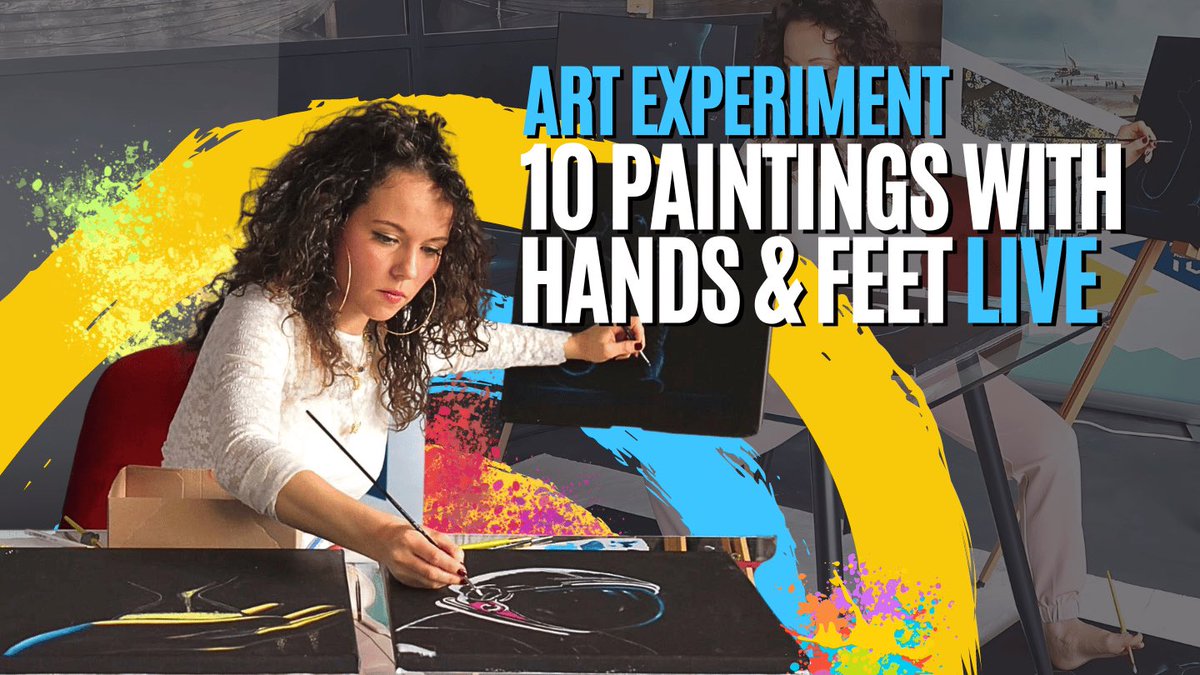 LIVESTREAM - Art Experiment: 10 Paintings with Hands & Feet Live youtube.com/live/Kb-UuoFIP… #rajacenna #art #livestreams #museum #vlaardingen