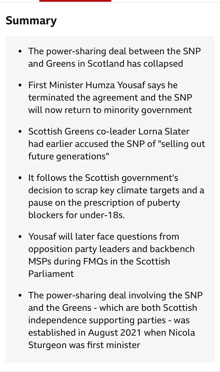 5 days before the Modern Studies and the power sharing agreement between the SNP and the Scottish Greens has collapsed.  The SNP will continue to govern as a minority government. Never a dull moment for our Modern Studies students 💪🙈😂