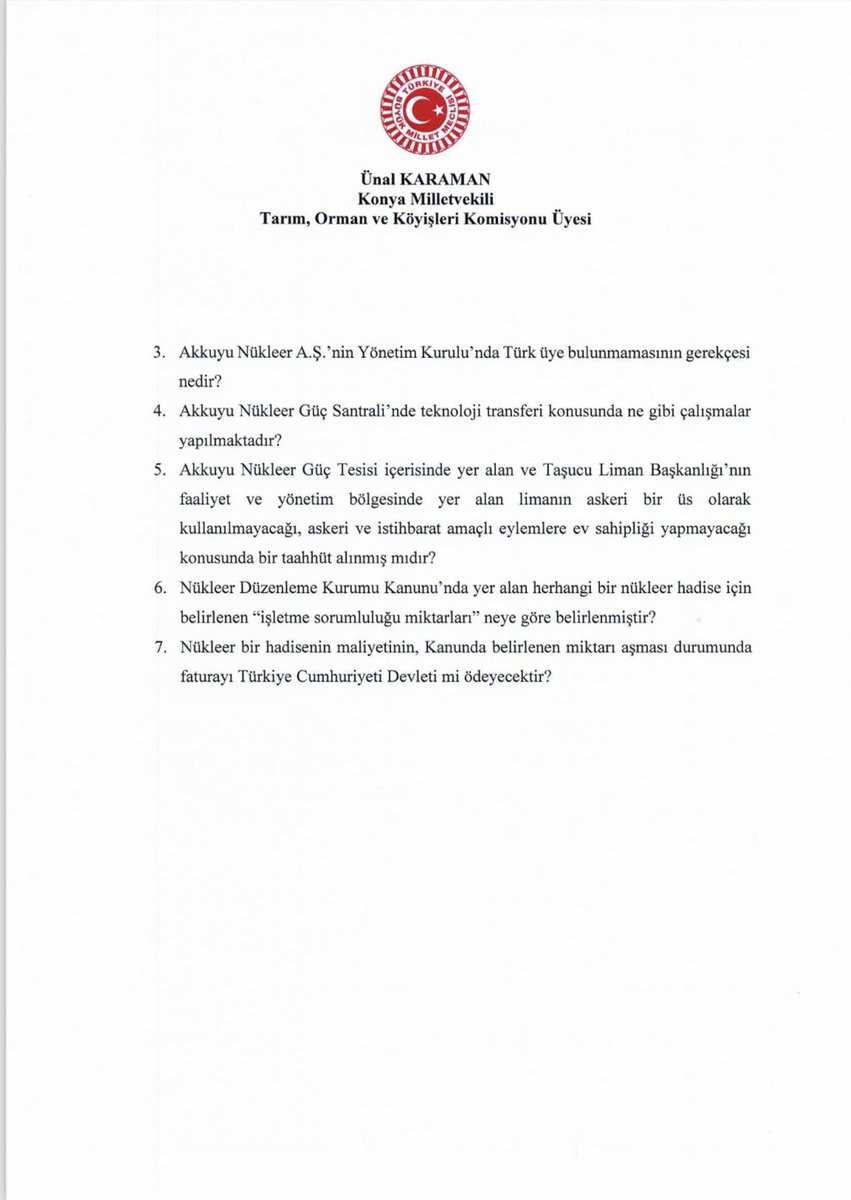 Yapımı devam eden Akkuyu Nükleer Güç Santrali’yle ilgili 

Türk milletinin merak ettiği ve net bir şekilde cevaplanmasını istediği soruları Enerji ve Tabii Kaynaklar Bakanlığı’na sordum.