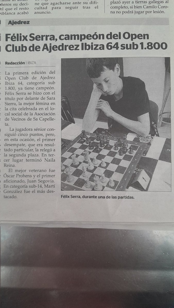 AjedrezIbiza's tweet image. Escacs a premsa escrita local!
Gr6 per la difusió
@Diario_de_ibiza @periodicibiza 
@EscacsBalears 
@ChessAmics 
@nicolo_n