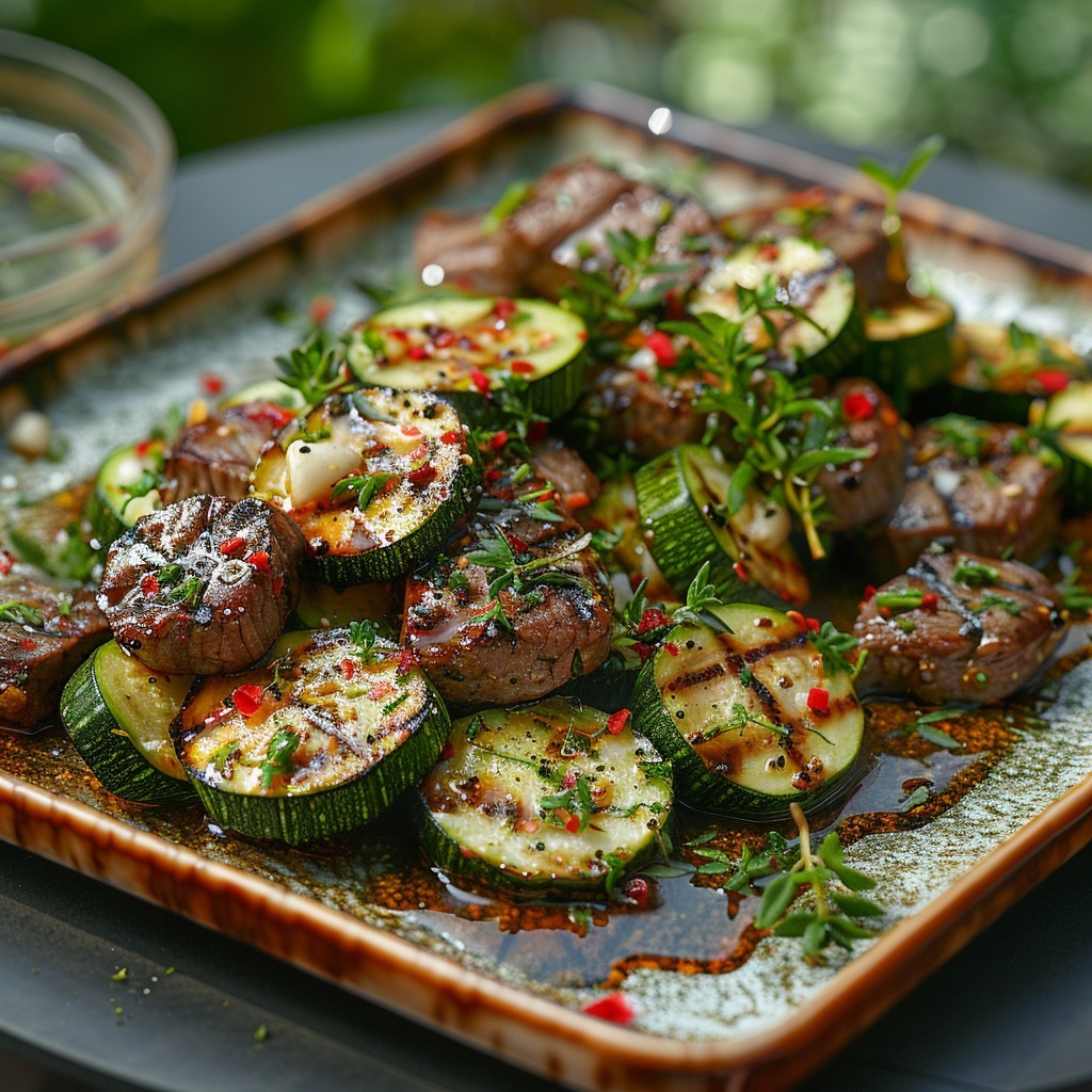 Immerse in the beauty of outdoor dining with our Garlic Herb Beef and Zucchini Medley, a summer essence captured in a dish! 🌿 Savor it here: bit.ly/3Wfy3Ij #SummerDining #FoodieAI
Follow ➡️ @dailyfoodie_ai #healthyeating #quickrecipes