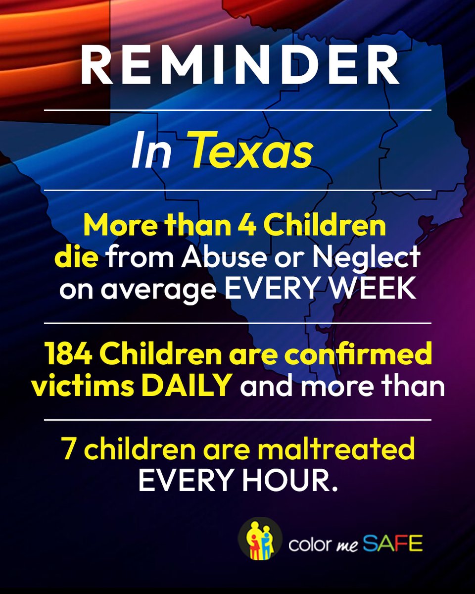 Every child’s voice in Texas deserves to be heard, not silenced by abuse. These numbers are not just statistics—it's a call to action. It’s time to rise, respond, and remember: they count on us every hour, every day. #TexasChildrenMatter #EndChildAbuse #EveryHourCounts