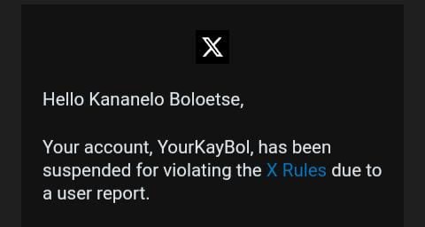 UPDATE: After gaining access to his account on Tuesday night, @/YourKayBol has once again lost access to his account, now suspended. He says he will be back soon 🙏.