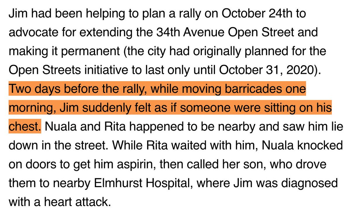 The #OpenStreets ADA lawsuit mentions the barricades being a heavy unsafe obstacle, especially for the elderly and disabled.

In 2020, Jim Burke, a founder of 34th Ave OS had a heart attack while moving the barricades. Fortunately a neighbor was able to drive him to the hospital.