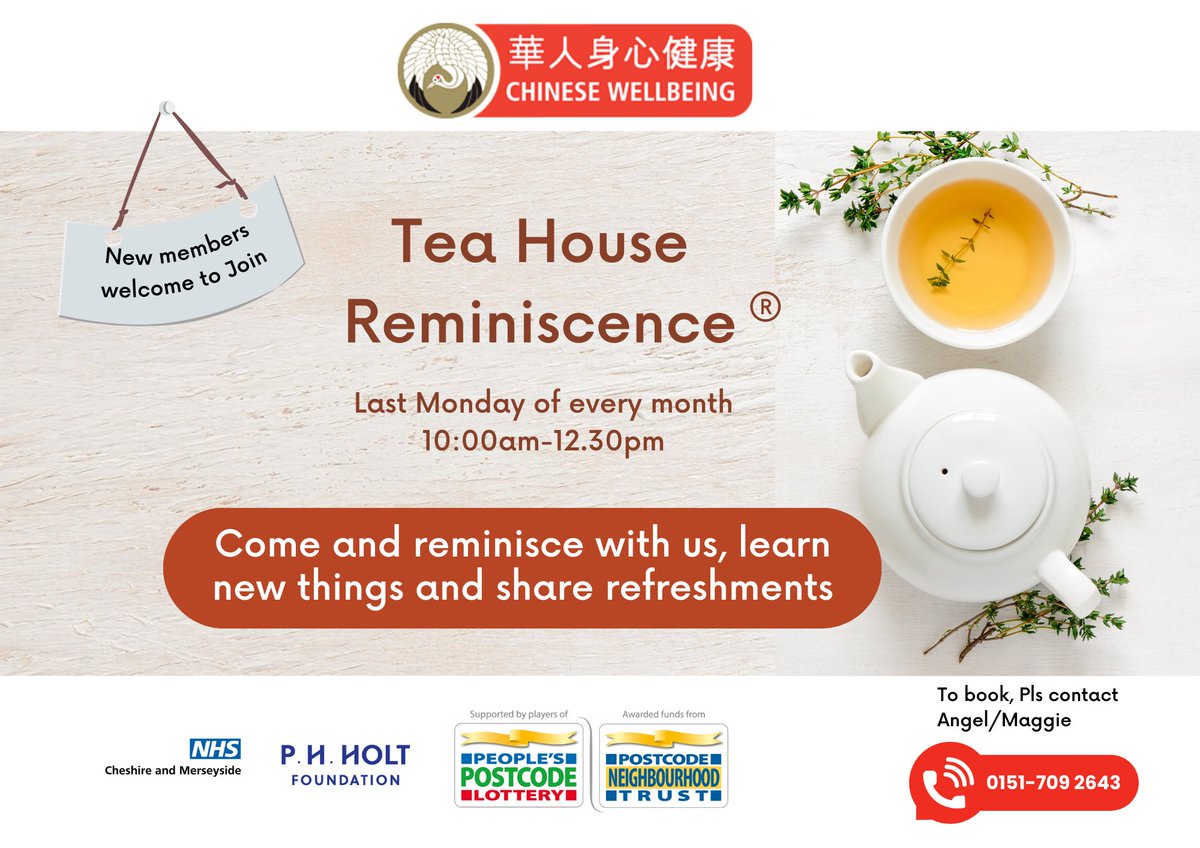 Join our #TeaHouse reminiscence next Mon & chat about #futureplanning! We will be welcome our Guest speaker again, Ann (@JacksonLeesLaw) to discuss the importance of planing for later life, #Lastingpowersofattorney & #Wills. 👉chinesewellbeing.co.uk/tea-house-remi… ☎️Angel 0151 7092643