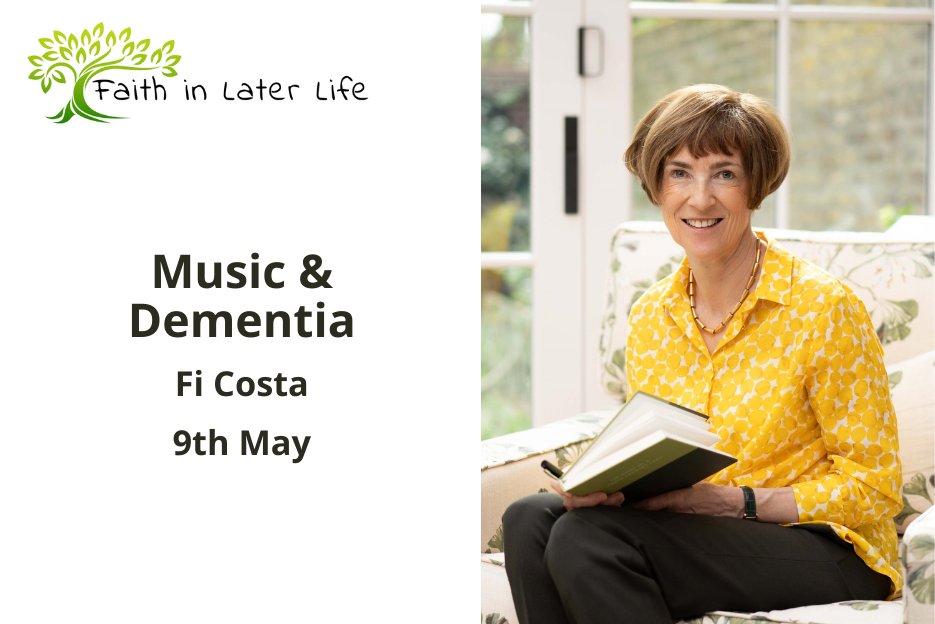 Have you booked your free place yet? On May 9th Faith in Later Life Ambassador, Fi Costa will be speaking at our online Church Champion event on the subject of 'Music and Dementia'. Find out more and book your free place: faithinlaterlife.org/music-and-deme…