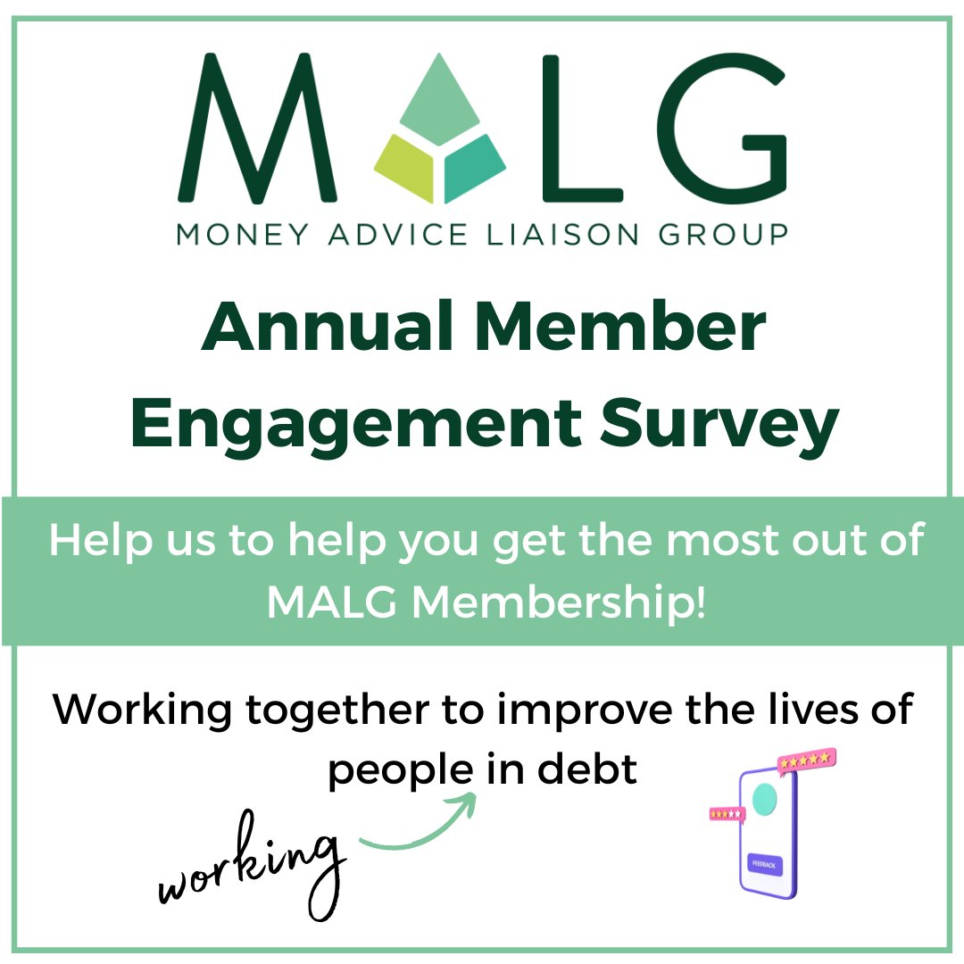 The 2024 MALG Member Engagement Survey will close 4 WEEKS TODAY! It may only take less than 10 minutes to complete but we know how busy you are so don't delay, complete it NOW! 🖱 ➡ bit.ly/malgmembersurv…
#debt #moneyadvice