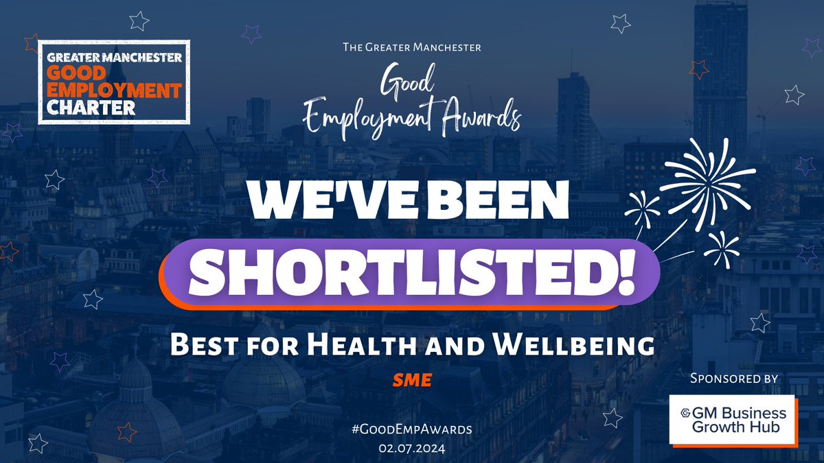 🎉 We’re thrilled to announce that we have been shortlisted for The Greater Manchester Good Employment Awards, hosted by The @Greater Manchester Good Employment Charter! Read more about the #GoodEmpAwards: ow.ly/IVmn50RhYqE