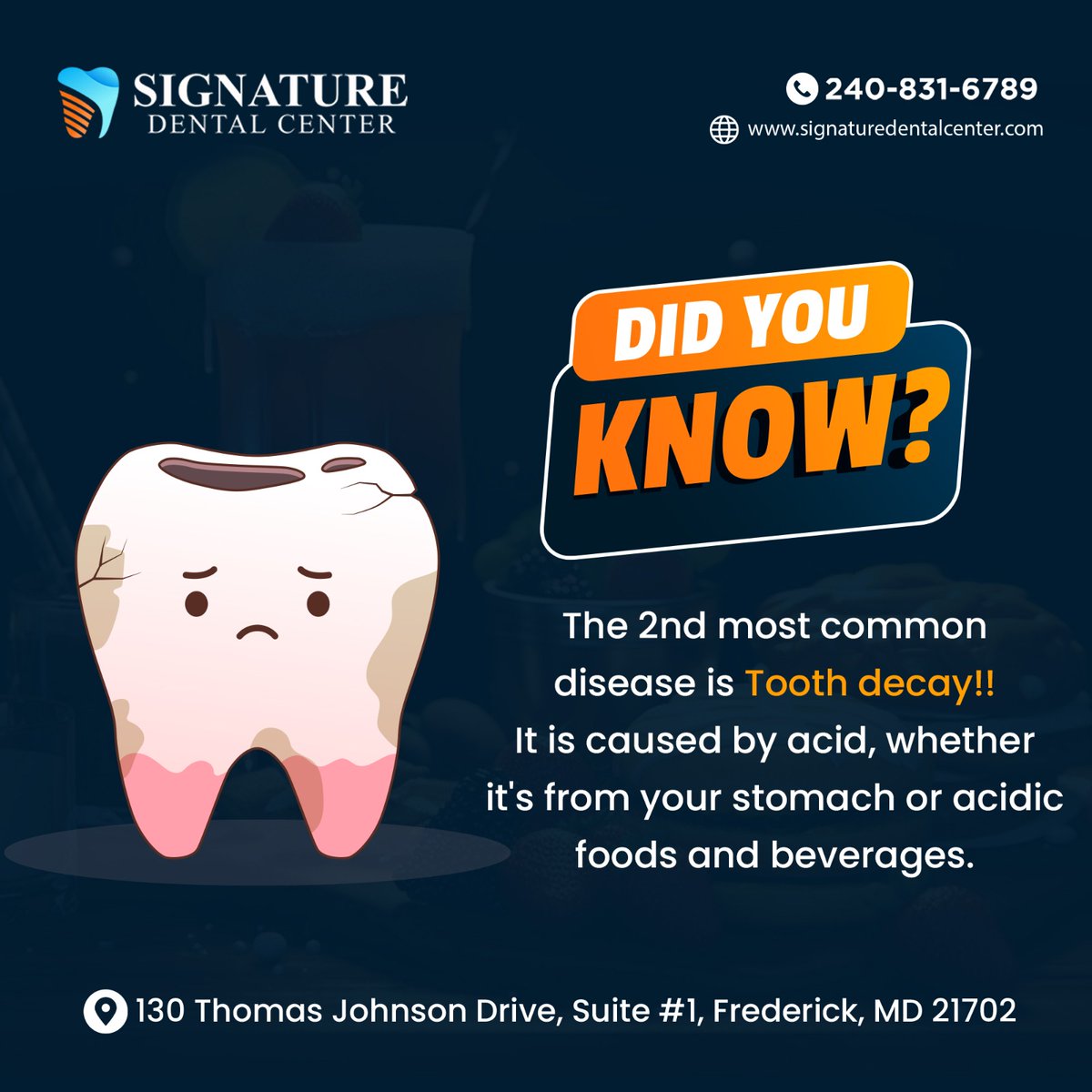 Don't let cavities sneak up on you! Stay cavity-free and keep smiling bright.
.
For appointments, call or text: +1240-831-6789
Or Visit: signaturedentalcenter.com
.
#Dentalcheckups #Pediatricdentistry #toothextraction
#teethwhitening #straighteningteeth #dentalbonds