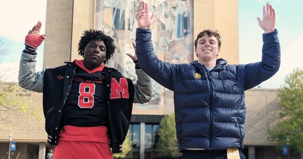 Elite linebacker Tank King raved about his Notre Dame visit, spending time with Marcus Freeman, Max Bullough, Al Golden and Carter Auman. Story: on3.com/teams/notre-da…
