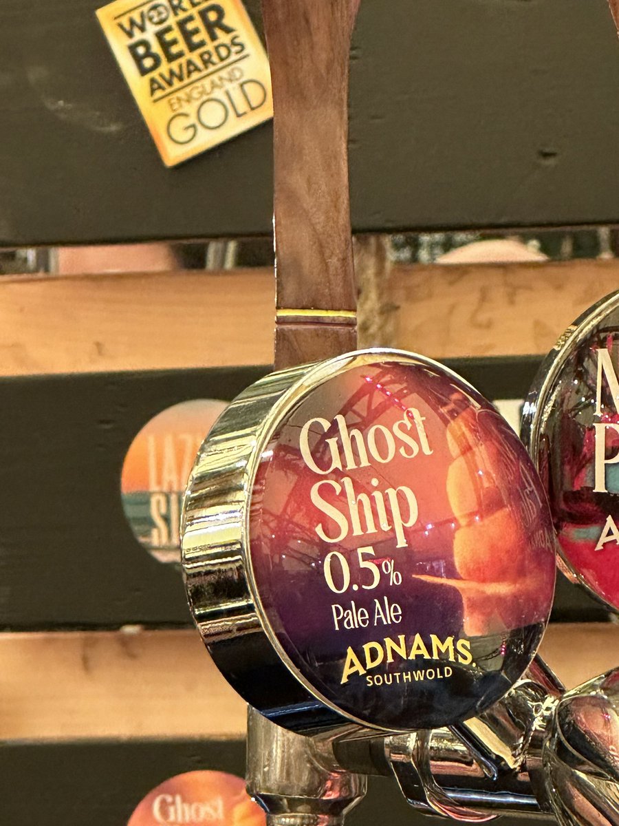 The fantastic Ghost Ship 0.5% on the @Adnams stand at @BrewLdn 2024 on London’s Southbank. The team on the stand were passionate about this beer and clearly extremely proud. It tasted perfect on draught too!!!! #brewldn2024 #adnams #AFNA