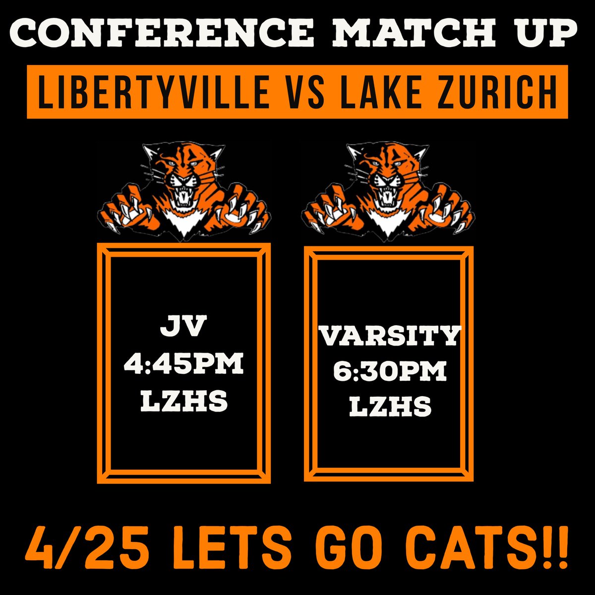 It’s MATCH DAY!! Heading to Lake Zurich today for a competitive conference match up! Let’s Go Cats!
<a href="/Go_LHS_Wildcats/">LHS Athletics</a> 
<a href="/Coach_DePaz/">Daniel DePaz</a> 
<a href="/scottdearth1/">Dearth</a> 
<a href="/Paulbgibbs1979/">Paul Gibbs</a>