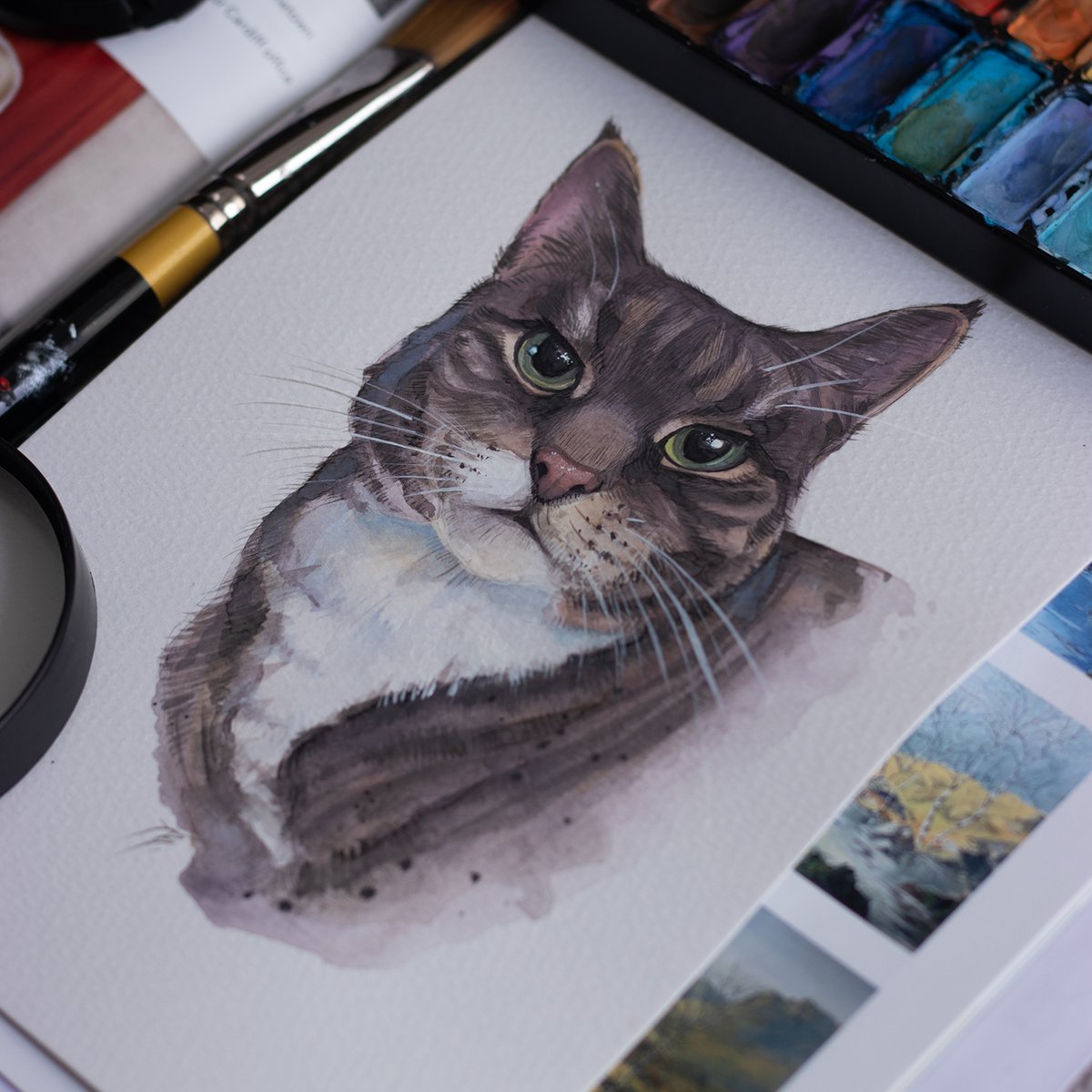 Gorgeous Amber 💔
The first custom-made watercolor pet went to its owner. 
Thank you and safe travel!💌
etsy.com/shop/TendaLeeA…
#petportraits #cat #dog #commisions #potraits #pets #ArtistOnTwitter #EtsySeller #etsyart #gift #UK #Cardiff