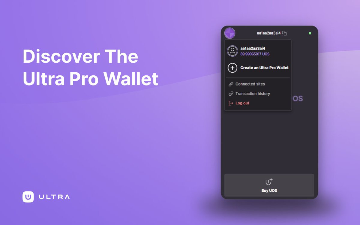 Introducing the Ultra Pro Wallet! 🌐 ✅ Generate your own private keys ✅ Manage multiple accounts ✅ More privacy ✅ Key to opening the Ultra Blockchain Now available through the Ultra Chrome Extension. 🔗 bit.ly/3O81nef
