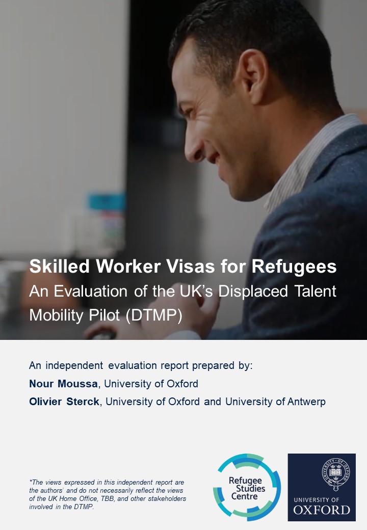 New Report! Nour Moussa and @OlivierSterck's new 'Skilled Worker Visas for Refugees' report assesses the DTMP, a programme set up by @TBBforTalent & the Home Office to facilitate skilled migration pathways to the UK for displaced people. Read here: refugee-economies.org/publications/d…