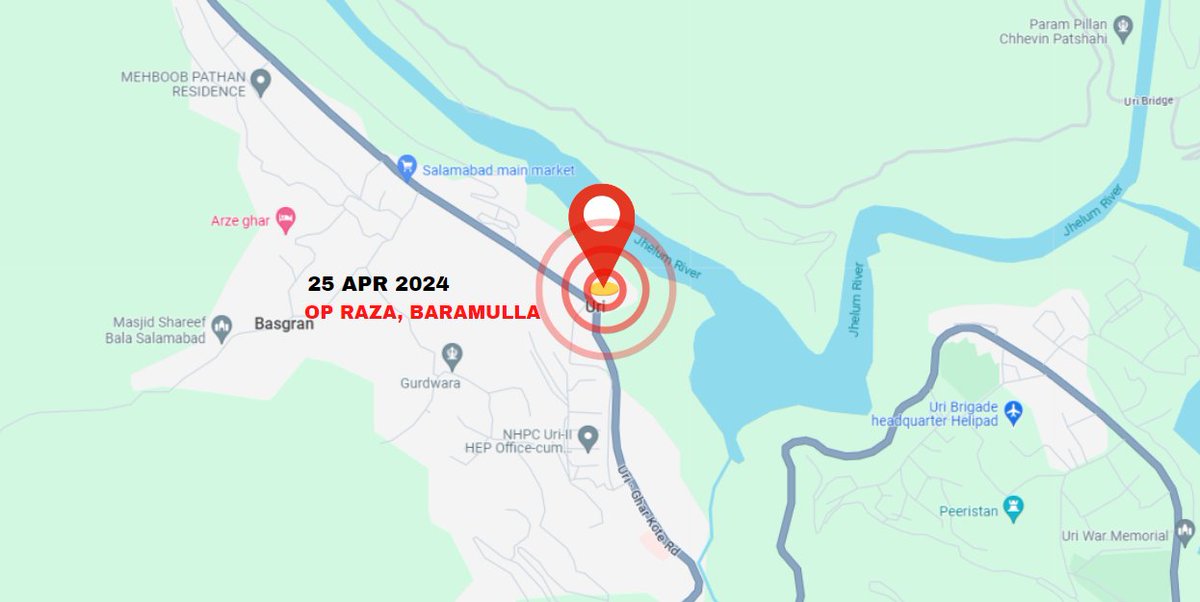 OP RAZA, #Baramulla Based on specific inputs from intelligence agencies, a Joint Search Operation was launched by #IndianArmy & @JmuKmrPolice today in Uri, Baramulla. One suspected individual has been apprehended along with recovery of 01xPistol & other war-like stores.…