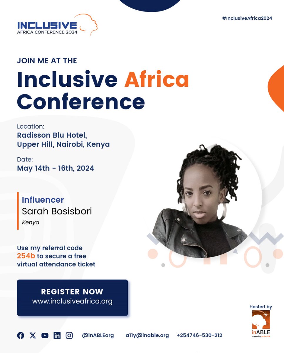 Join me at the Inclusive Africa Conference the only Inclusive Conference that truly cares for all attendees, prioritizing accessibility and creating a space for PWDs to connect and network #IAC2024 @inABLEorg @Ncpwds @Kwwdnetwork @TheDIANetwork @ADFSecretariat