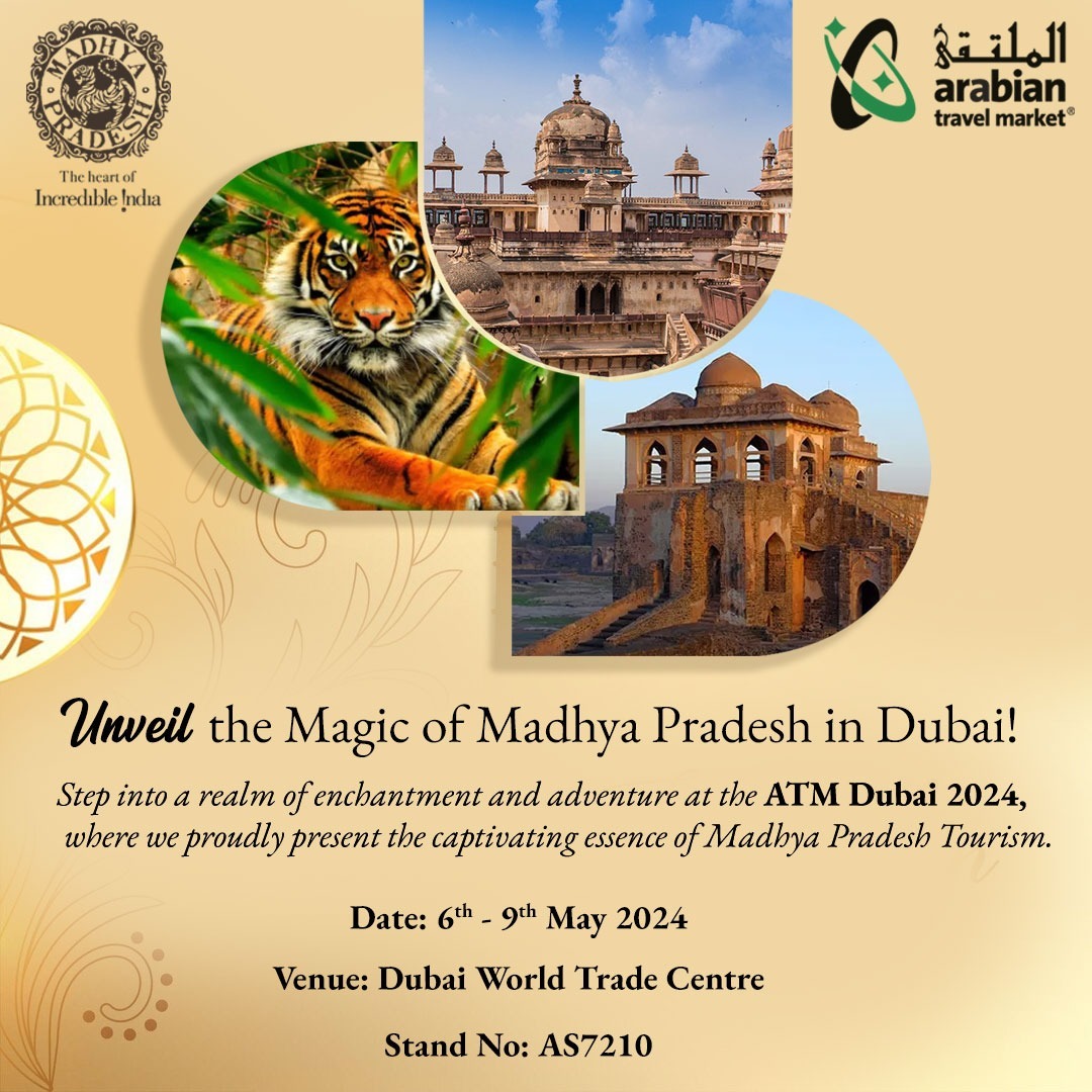 Explore the diverse heritage and culture of Madhya Pradesh at ATM Dubai 2024 from 6th - 9th May. Join us as we showcase the rich cultural tapestry, vibrant wildlife, and heritage of Madhya Pradesh.

#madhyapradesh #ATMDubai #ATM2024 #exploreMP #dubai #heritage #cultureandhertage