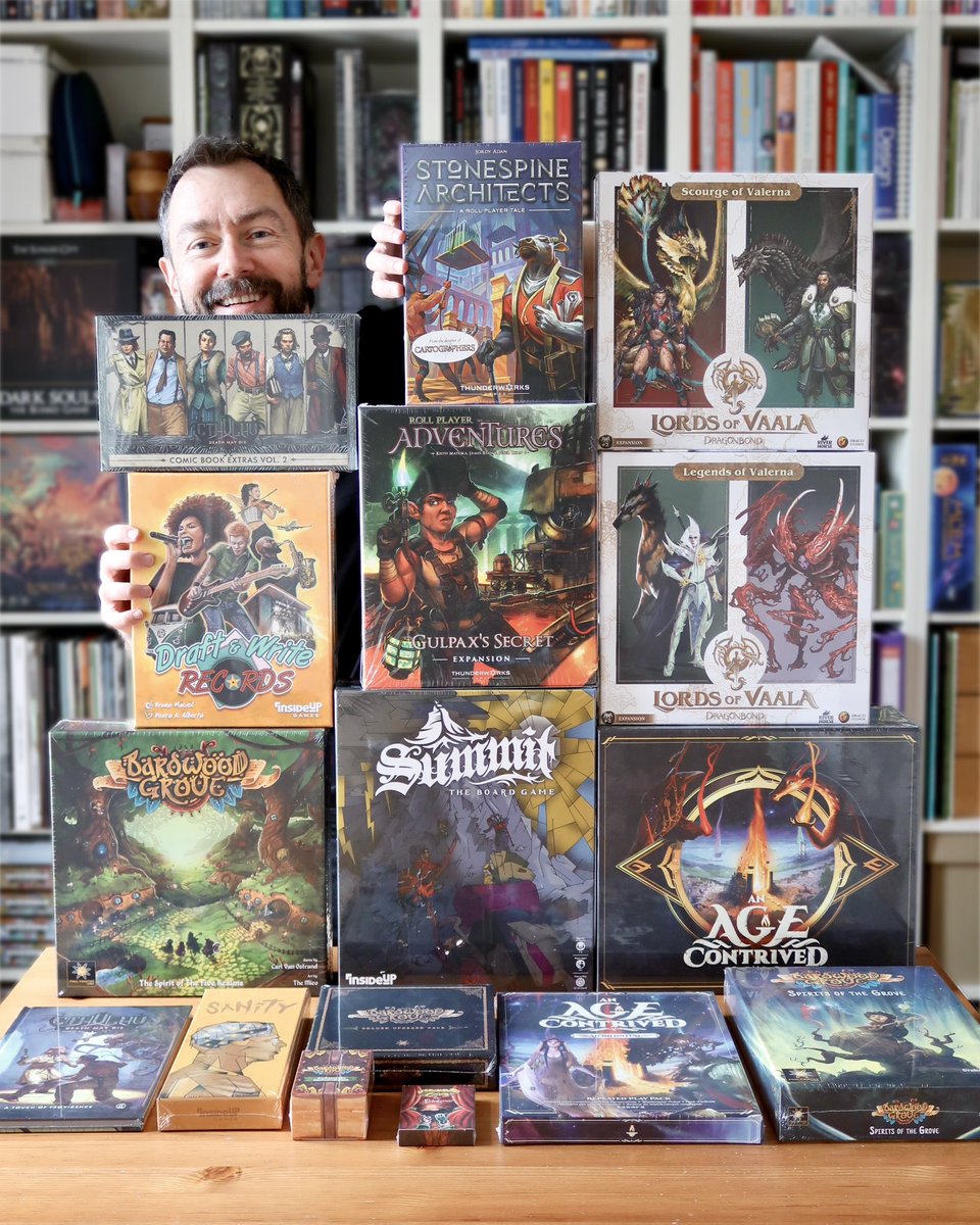 What you see here are all the #boardgames and expansions that arrived this week. So basically this is how it works. No matter when you buy and preorder stuff, everything arrives at once 😂