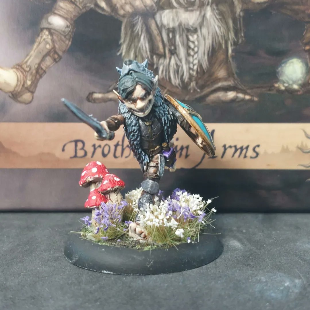 Brothers in Arms box set finnished from @moonstonegame, really happy how these turned out! Can't wait to use them in a game! 

#Moonstone #paintingminiatures #whimsical #fantasy #fantasygame