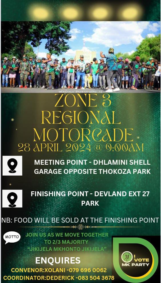 📍MK Party Commanders Zone 3 Regional Motorcade ,another one for Soweto,Let's Goooo!!! 🔥🔥🔥
#MKPRecruitmentDrive 
#VoteMK2024