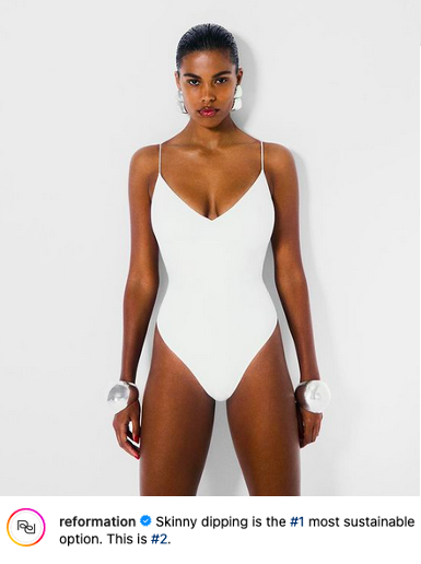 Vikki Ross (@vikkirosswrites) on Twitter photo The sexiest way to sell sustainable swimwear?
(and a lovely build on the brand's positioning: Being naked is the #1 most sustainable option. We're #2.)
A quick thread about <a href="/Reformation/">Reformation</a>'s writing because they make standard stuff more sassy than straight
#CopywritersUnite
#TOV The sexiest way to sell sustainable swimwear?
(and a lovely build on the brand's positioning: Being naked is the #1 most sustainable option. We're #2.)
A quick thread about <a href="/Reformation/">Reformation</a>'s writing because they make standard stuff more sassy than straight
#CopywritersUnite
#TOV
