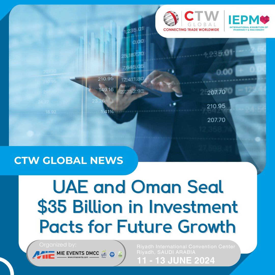 Game-changing News!!! UAE and Oman solidify economic ties with $35.12 billion investment deals spanning renewable energy, green metals, railways, digital infrastructure, and technology. Learn more on: ctw.global #CTWGlobal #MIEEvents #UAE #Oman #InvestUAE #TAQA #EGA