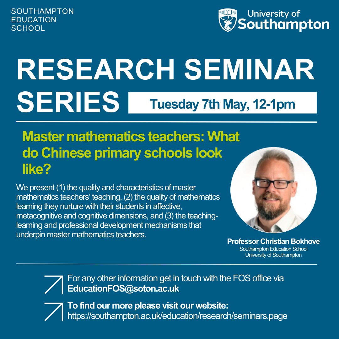 SotonEd's tweet photo. Details of our next seminar are below, to find out more and sign up for seminars please visit: https://t.co/k6fSiSmFqo 
@unisouthampton 
@CRI_UoS https://t.co/zmR2QfEotT