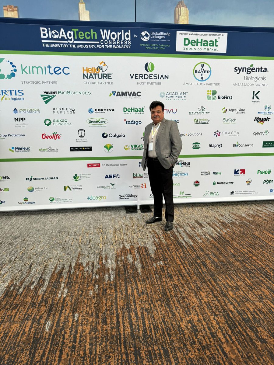 DeHaatTM's tweet photo. DeHaat made waves at the Bio AgTech World Congress, where our Senior VP, Kamlesh Sharma, illuminated our vision for sustainable farming.
Armed with tech, we're steadfast in our mission to bolster crop resilience for a sustainable tomorrow.
#DeHaat #BioAgWorldCongress #agritech https://t.co/AFwyUthCNY