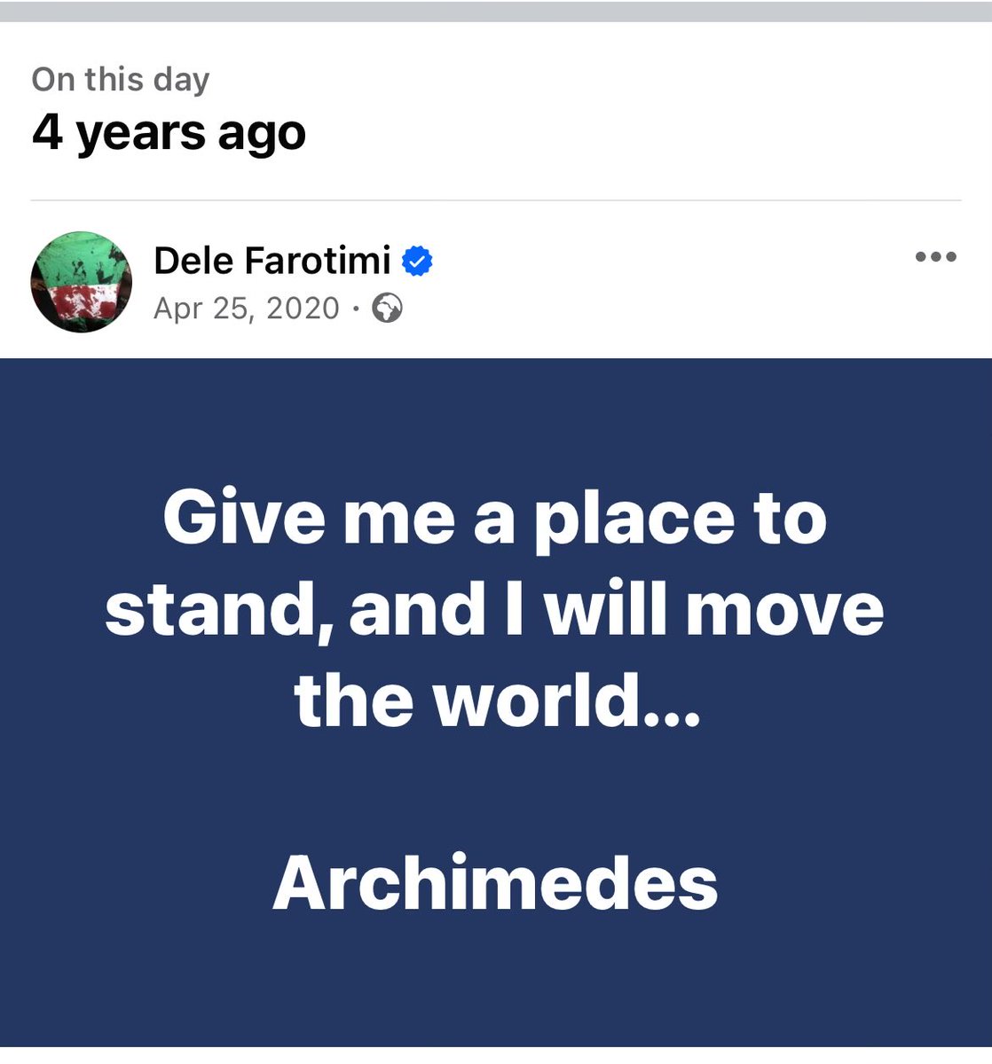 Give me a place to stand, and I will move the world... Archimedes