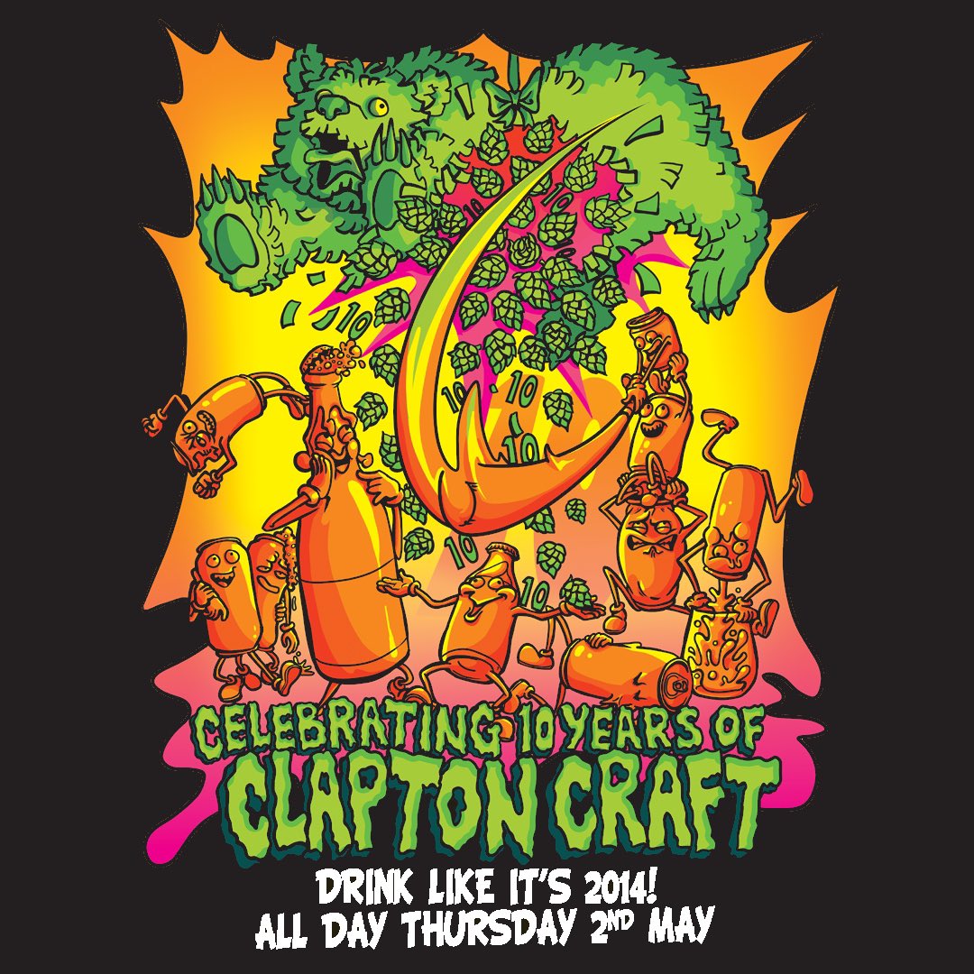 TIME JUST FLIES BY 🪰😭 
CLAPTON CRAFT IS TURNING 10 🥳🤯🫣can you beleive it? 

To celebrate we’ll be throwing a  🎉PARTY🎉 of course :)
MAY 2nd‼️
ALL DAY 🫠
WOOD ST. DEPOT 📍
FREE 10th ANNIVERSARY PILSNER (while stocks last) 🍻
25% OFF DRAUGHT BEER AND WINES BY THE GLASS 🍷