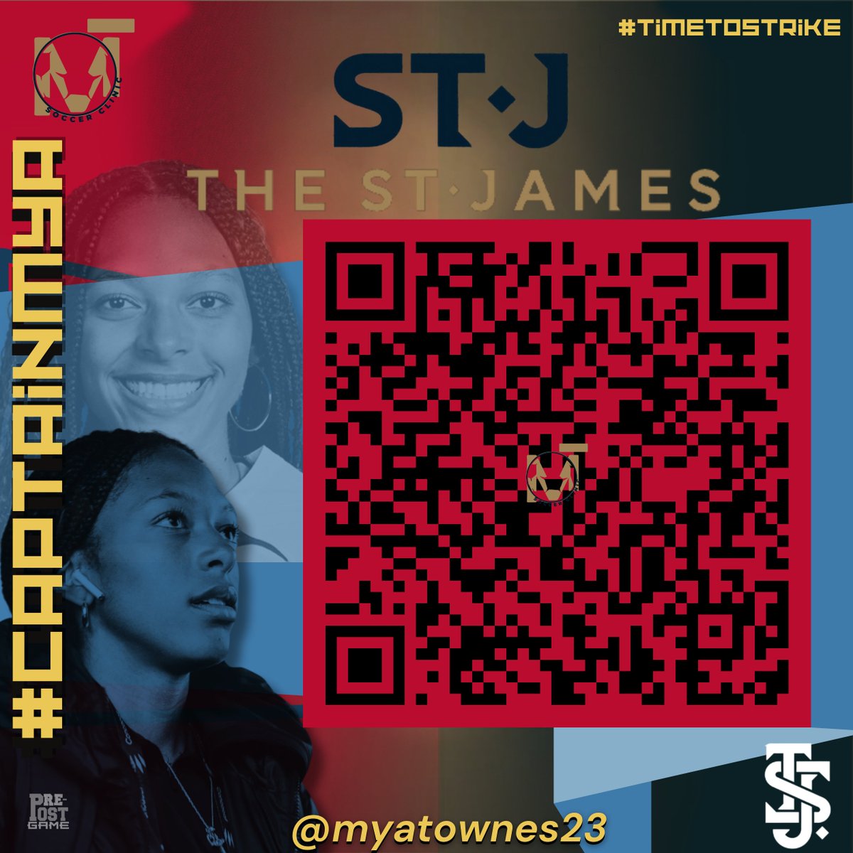 #CaptainMya @Myatownes23
#TimeToStrike at @TheStJames 
👇🏾 😍
First 23 kids to register will be complimentary using code MT23. SPOTS ARE LIMITED ' The ST.James  

theprepostgame.com/myatownes