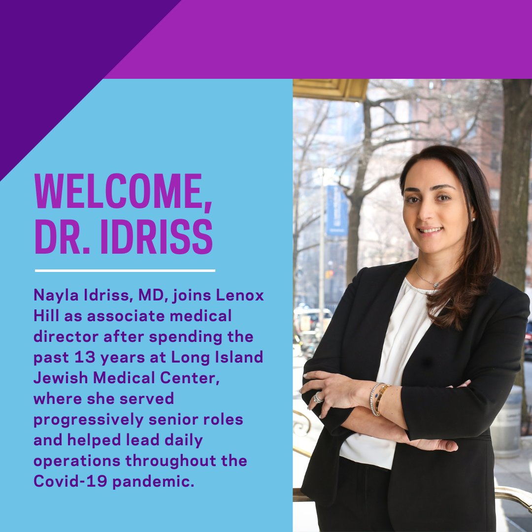 We are happy to introduce Dr. Nayla Idriss as our new associate medical director. With her vast leadership expertise, Dr. Idriss will help to enhance the quality of services we provide to our patients. Learn more about Dr. Idriss: bit.ly/4baghKJ