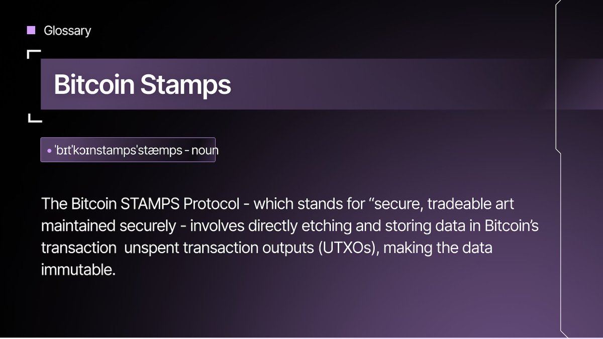 The Bitcoin STAMPS protocol is a new way of embedding additional data into Bitcoin transactions. 

In contrast to Ordinals, Bitcoin Stamps directly etch and store data in Bitcoin’s transaction outputs - making the data impossible to remove or alter.