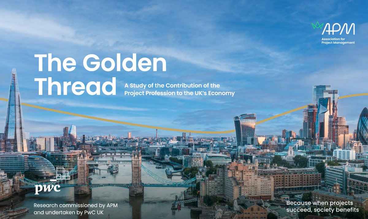 How crucial is #ProjectManagement to the #UKEconomy? APM's #GoldenThreadReport highlights 2.32M fte #ProjectProfessionals 50% more projects 3 years, 25M new #ProjectManagers needed 2030 apm.org.uk/resources/rese… Start your career with our MSc southampton.ac.uk/courses/projec…