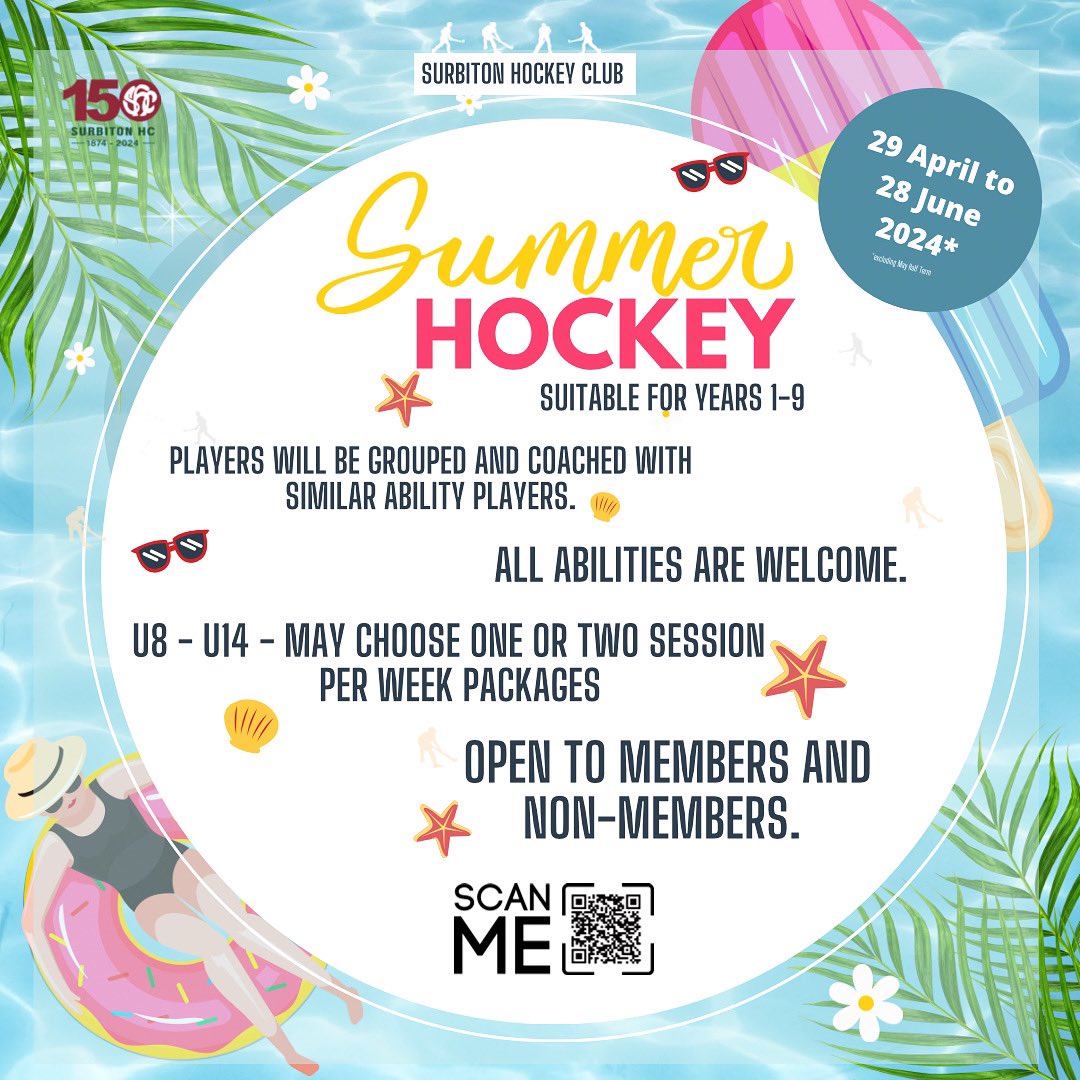 Is SUMMER HOCKEY TIME 😎 although still waiting on the weather to realise 🤨 Register today! Starting from next week! Let’s keep playing hockey all year round! Open to members and non members