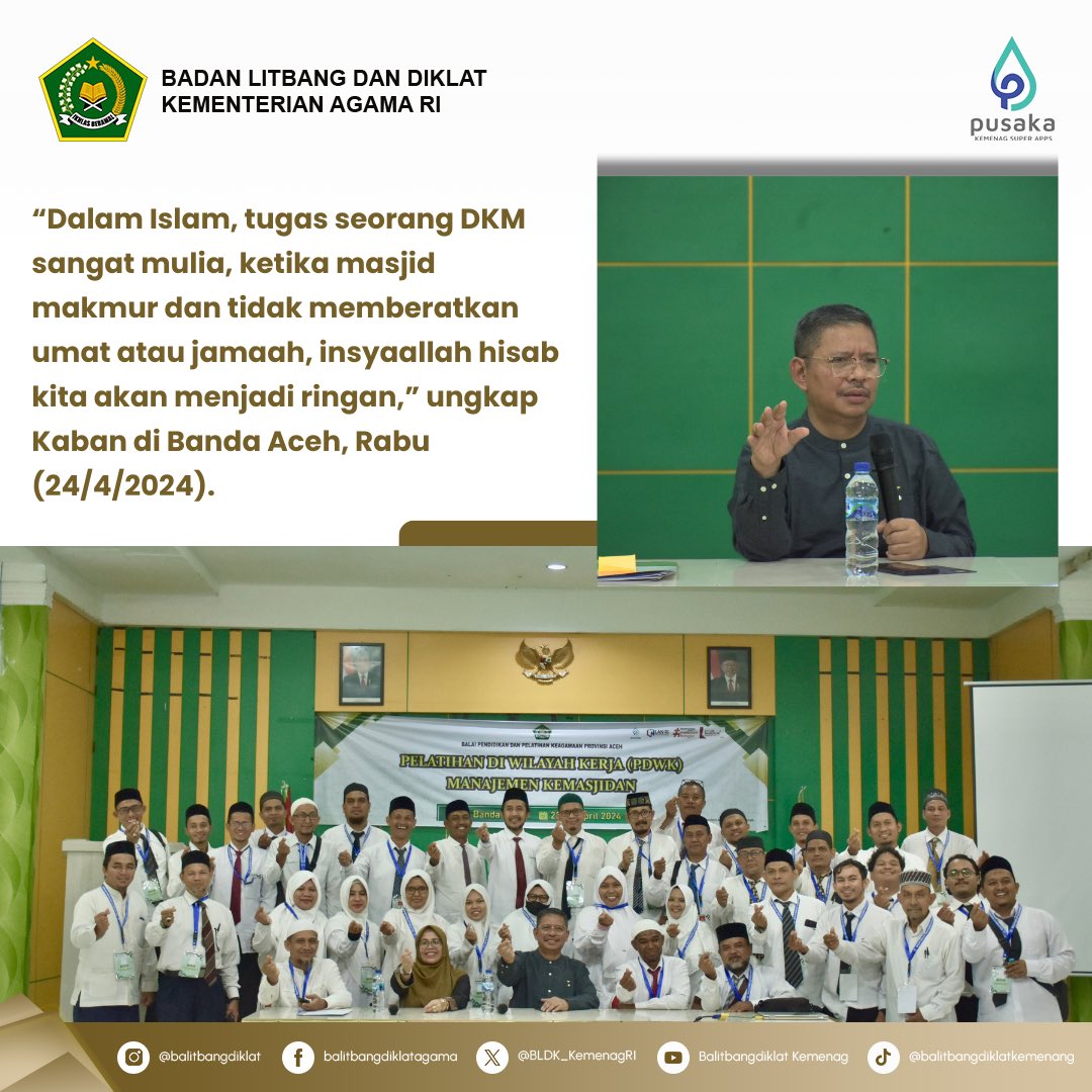 Salam #SahabatReligi

Cari tahu rahasia besar pahala di balik mengurus Masjid dengan baca berita selengkapnya di web balitbangdiklat.kemenag.go.id (link di bio).

#balitbangdiklatagama
#kemenagri
#ModerasiBeragama
#KitaSemuaSama