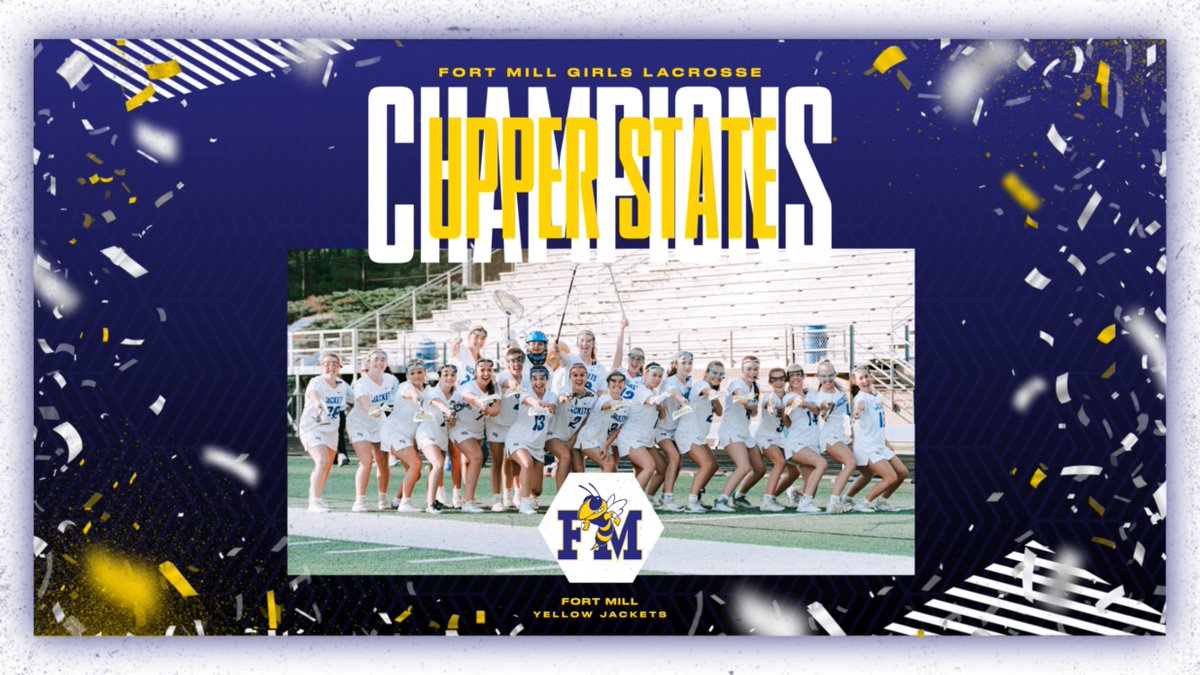 Congratulations to @fmhsglax on being Upper State Champions! Mark your calendars now! They will play against Chapin for a State Championship on Saturday, 11:00 AM at Irmo High School. #WeAreFortMill
