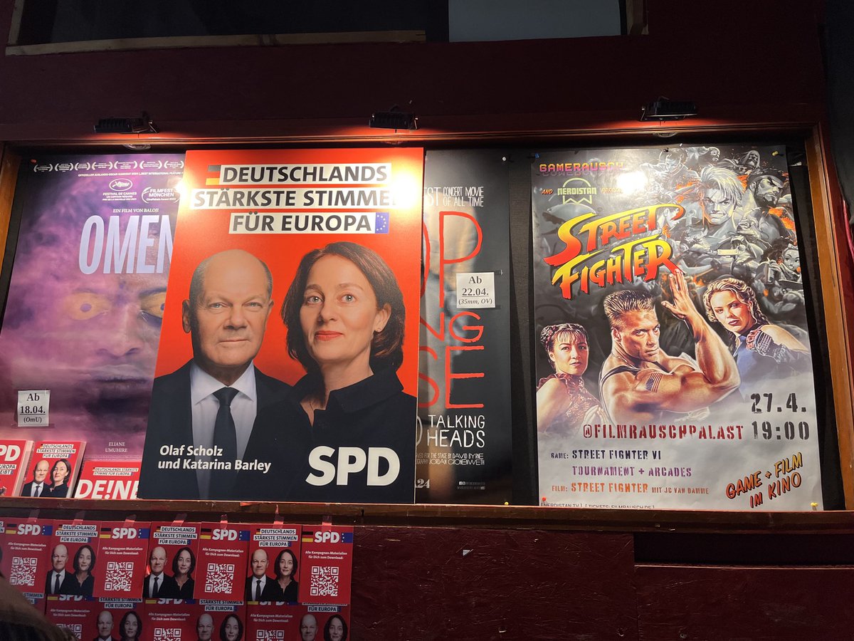 Popcorn und Cola griffbereit. Bin gespannt, wie die #SPD ihren #Europawahlkampf gleich als Actionfilm präsentieren will. #filmrauschpalast