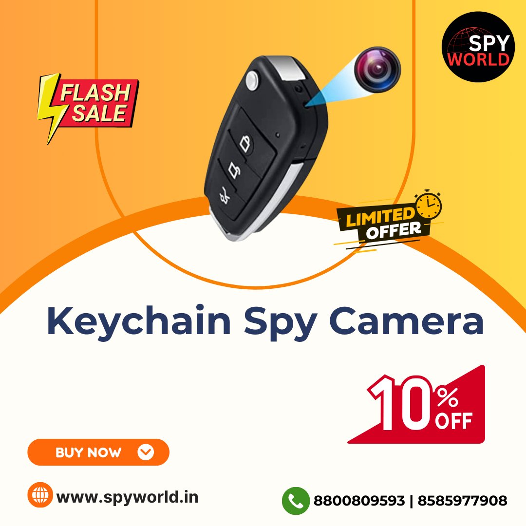 Trending New Vision Keychain Spy Camera Audio Video Recording Support 64 GB SD Card with a Free Demo for Home or Office Security.

For any query:
Call us at 8800809593 | 8585977908
or visit us at: spyworld.in
#keychain #spy #camera #megasale #spyworld #offers