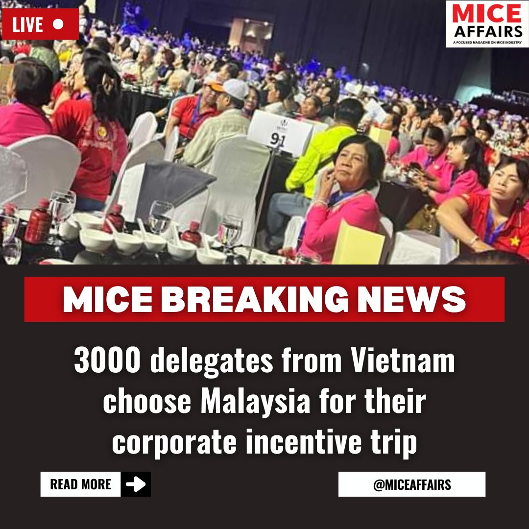 3000 delegates from Vietnam chose Malaysia for their corporate incentive trip
@MyCEB @TourismMalaysia
