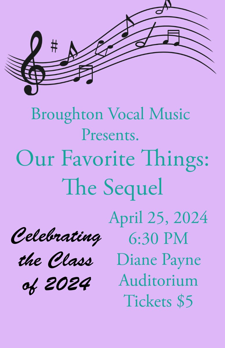 We can't wait to see you at our Spring Concert!  Please remember the clear bag policy is in effect!
